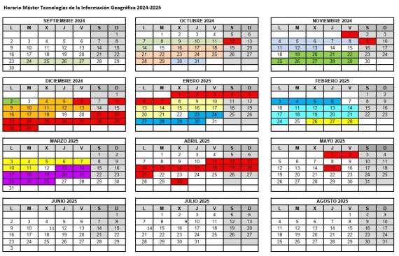 Horario del máster 2024/25